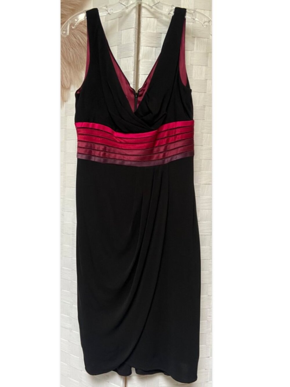Kay Unger Formal Knee Length Dress Black & Pink Size 10